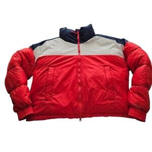 Womens Columbia Pike Lake Cropped Omni-Heat Jacket Size XL Color Block puffer